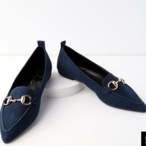 Lulu’s Charlotte Navy Suede Loafers